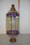20th Century brass and glass mounted ceiling lantern
