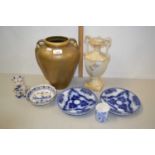Mixed Lot: Assorted vases, blue and white ceramics etc