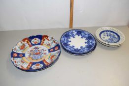 Mixed Lot: Various decorated plates to include a pair of Japanese Imari examples plus various