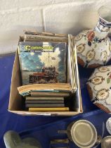 Box of vintage Commando War Stories comics together with a quantity of Thomas The Tank Engine books