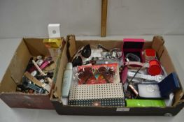 Box of various assorted watches, jewellery boxes etc