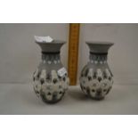 Pair of small Doulton silicon ware vases