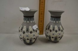 Pair of small Doulton silicon ware vases