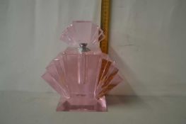 Large pink glass oversize scent bottle