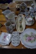 Large Mixed Lot: Various assorted jugs, figures, toast rack etc