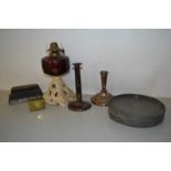 Mixed Lot: Oil lamp bases and other assorted items