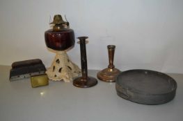 Mixed Lot: Oil lamp bases and other assorted items