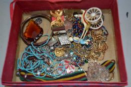 Box of various assorted costume jewellery etc