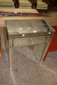 Modern mirrored finish single drawer bedside cabinet, 60cm wide