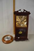 Samuel Bishop wall clock together with a modern barometer (2)