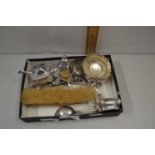Box of various silver plated cruet items etc