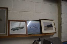 Group of three coloured prints, military aircraft