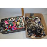 Two boxes of assorted costume jewellery