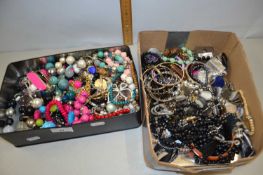 Two boxes of assorted costume jewellery