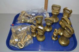 Collection of brass bell weights, 4lbs and smaller