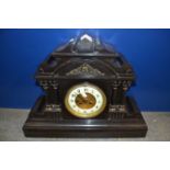 Black slate cased mantel clock