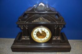 Black slate cased mantel clock