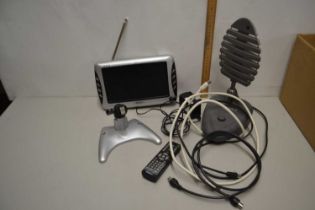 Miniature flat screen television with aerial