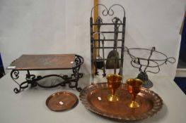Mixed Lot: Fire companion set, copper warmer and other assorted items