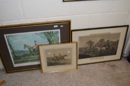 Mixed Lot: Herrings fox hunting scenes, Breaking Cover and two further equestrian prints (3)