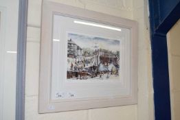 Mary Read, (British 20th Century), Charlestown, limited edition chromolithograph, number 37 of
