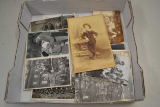Box of vintage black and white photographs, military interest to include Hitler and others