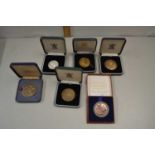 Box of various assorted 20th Century commemorative medallions and coinage