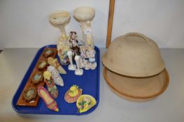 Box of various assorted ceramics together with a covered serving dish