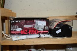 Sony portable mini disc recorder and a quantity of mini discs