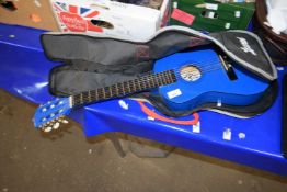 Children's blue guitar and case