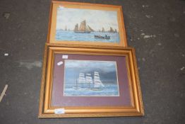 The Short Blue Fleet by P F Anson, RSMA 1974, watercolour together with another shipping scene (2)
