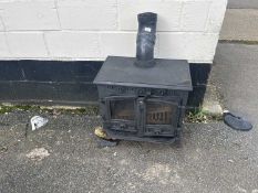 Two door cast iron wood burning stove
