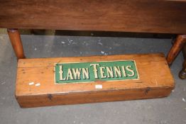 Cased lawn tennis set box (empty)
