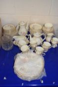 Quantity of Royal Doulton Lisette dinner wares and a pressed glass storage jar