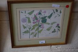 Print of wild flowers, framed and glazed