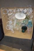 One box of various assorted drinking glasses, vases etc