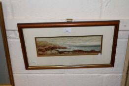 Watercolour of a coastal scene, framed and glazed