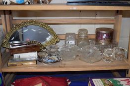 Mixed Lot: Glass ware, fan shaped wall mirror and other items