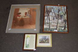 Four assorted pictures and prints, framed