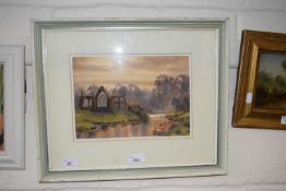 Watercolour study of Bolton Abbey, signed Prior