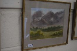 Misty Woodland, watercolour, framed and glazed