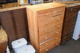 Pine chest of drawers of two short and five long