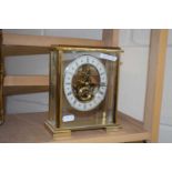 The London Clock Company brass and glass case mantel clock