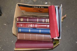 One box of Stanley Gibbons and other stamp albums (empty)