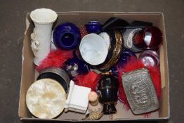 Mixed Lot: Various trinket boxes and candle holders and decorative dressing table items