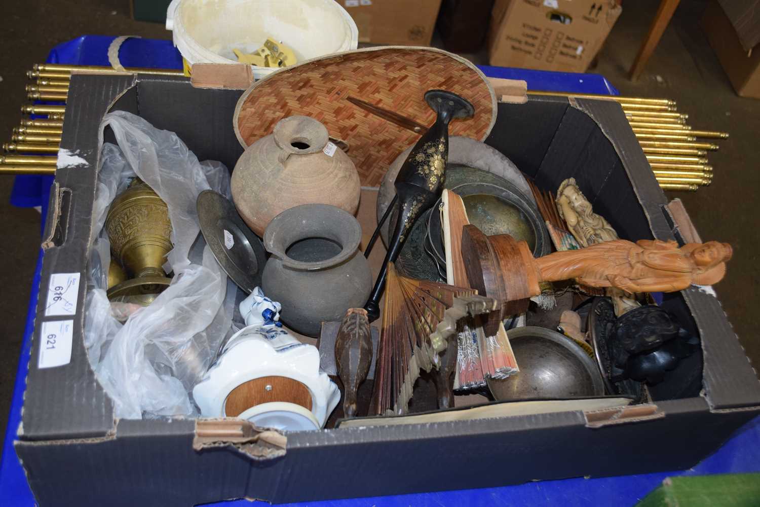 Mixed Lot: Metal wares, figurines, wooden carvings and other items
