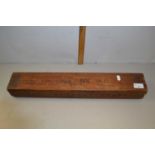 A vintage wooden cigar press marked to the front Hier Offene W & W 17644 BK 16B