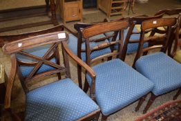 Harlequin set of six 19th Century mahogany dining chairs