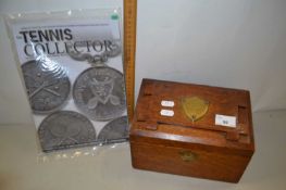 Scottish Interest: An oak desk top box bearing a plaque "Moffat Tennis Tournament 1883 Ladies