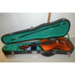 Cased violin